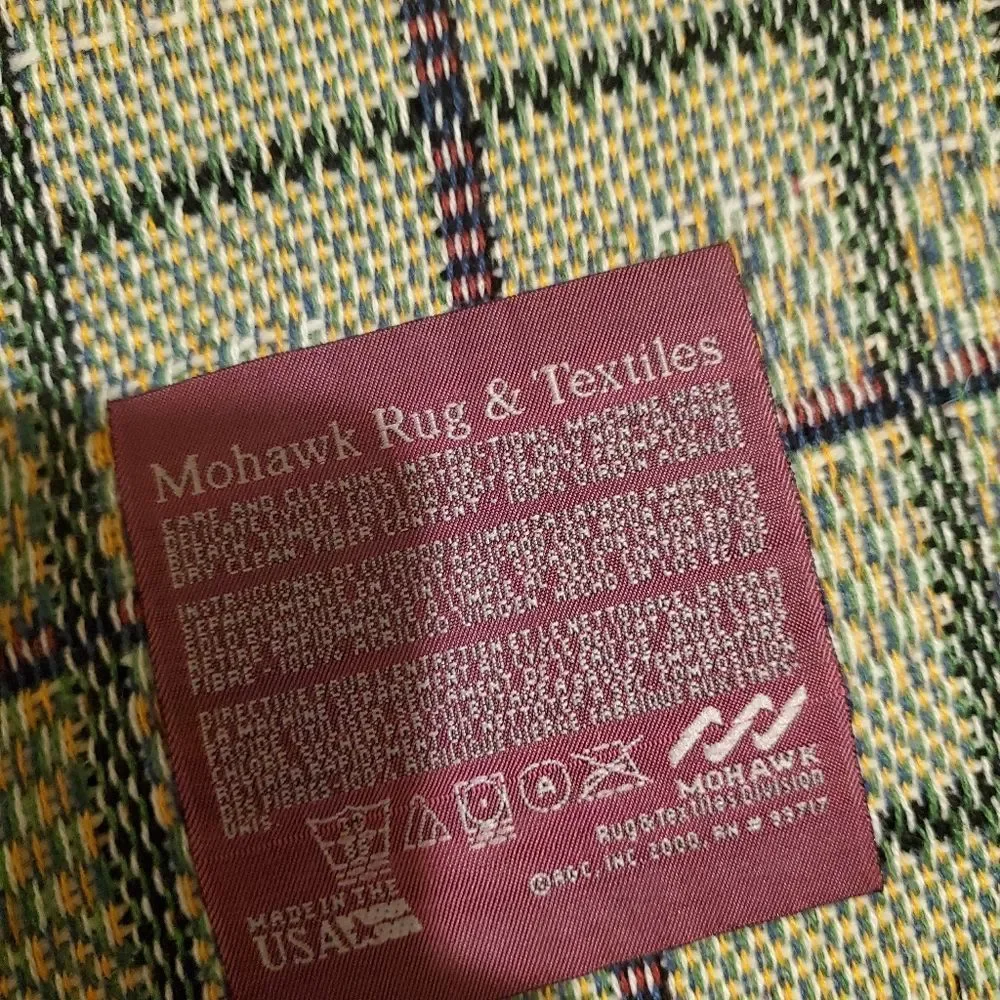 Mohawk tapestry santa with sack throw blanker usa made